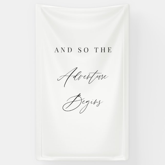 Elegant Calligraphy “And So The Adventure Begins”  Banner (Vertikal)