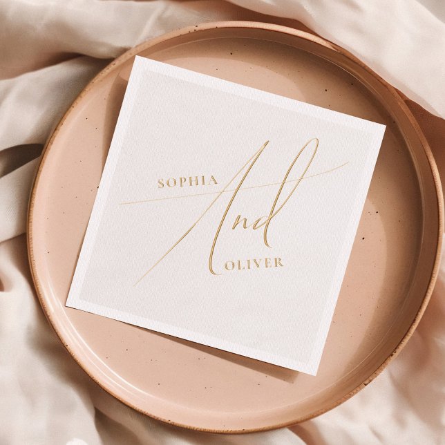 Elegant Calligraphy Boho Wedding Servietten Mit Folie (Von Creator hochgeladen)