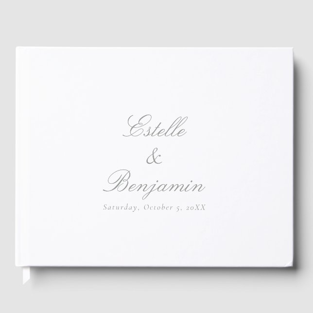 Elegant Calligraphy Couples Wedding Guest Book Gästebuch (Vorderseite)