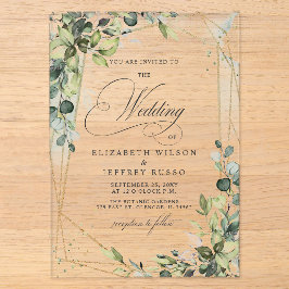 Elegant Calligraphy Greenery Eucalyptus Wedding Acryleinladungen