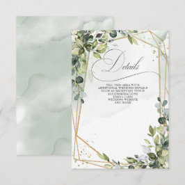 Elegant Calligraphy Greenery Eucalyptus Wedding Begleitkarte
