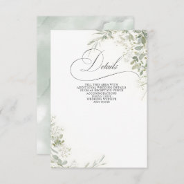 Elegant Calligraphy Greenery Eucalyptus Wedding Begleitkarte