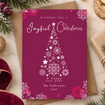 Elegant Calligraphy Merry Christmas Magenta