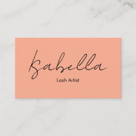 Elegant Calligraphy Peach Lash Artist Visitenkarte