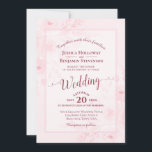 Elegant Calligraphy Pink Peonies QR Code Wedding Einladung<br><div class="desc">This beautiful wedding invitation features a beautiful watercolor floral design with lacy calligraphy and a bounty of boho chic peony flowers and foliage in monochrome shades of pastel cotton candy pink. The back has room for you to list details and information along with a customizable QR code to direct your...</div>