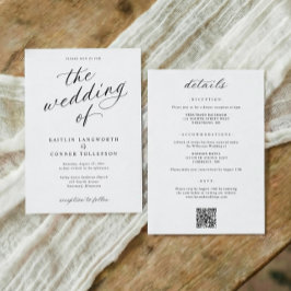 Elegant Calligraphy Script All in One Wedding Einladung