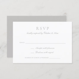 Elegant Calligraphy Script Gray Wedding RSVP Einladung