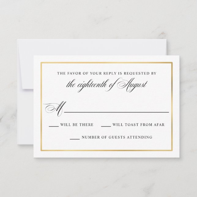 Elegant Calligraphy Script Wedding RSVP Karte (Vorderseite)
