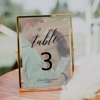 Elegant Calligraphy | Tischnummer ausgeblendetes F