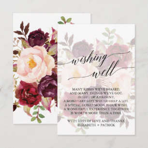 Elegant Calligraphy Verblasste Blumenwünsche Begleitkarte