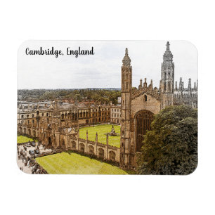 Elegant Cambridge England UK Panorama View Magnet