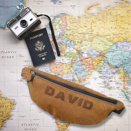 Elegant Camel Brown Imitate Leather Personalisiert Bauchtasche