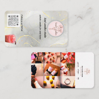 Elegant Candle Business Card | Soul Candles Studio Telefonnummerkarte