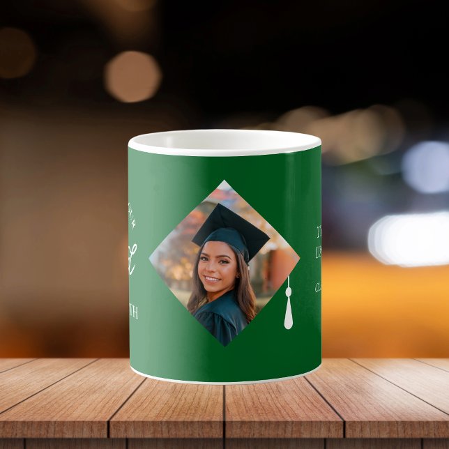 Elegant Cap Topper Custom Graduate Photo Keepsake Kaffeetasse (☕ Celebrate your graduation in style with this Elegant Custom Photo Mug & the Whole Collection 🎓 !)