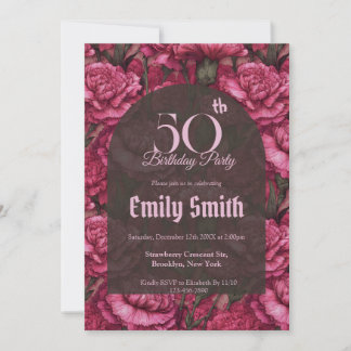 Elegant Carnation Accent 30Th Birthday Einladung