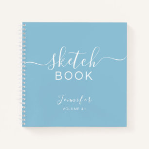 Elégant carnet de croquis Votre nom Script Light B