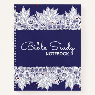 Élégant Carnet de la Bible Bleue Blanche