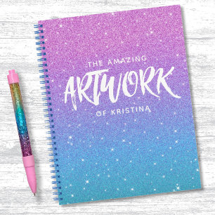 Elégant carnet de notes de Parties scintillant vio