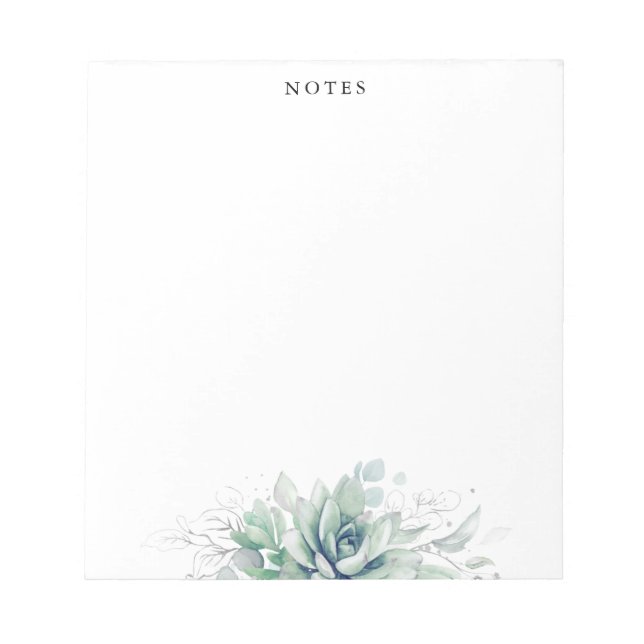 Élégant Carnet de Notes Succulentes Feuillage Arge (Devant)