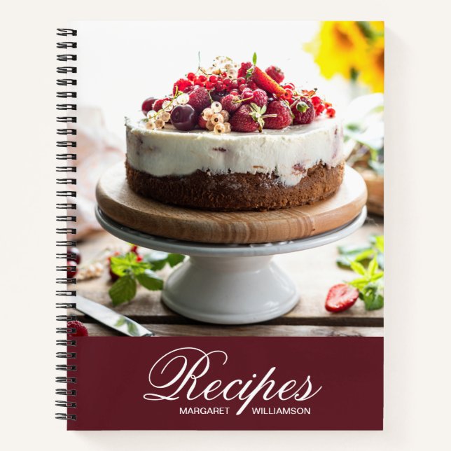 Elégant Carnet de recettes personnalisées (Devant)