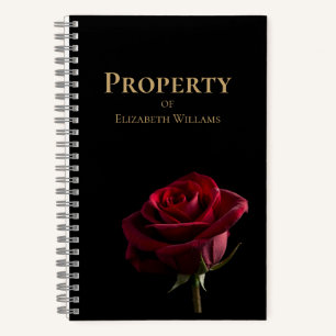 Élégant Carnet de Rose Rouge, Romantique Journal F