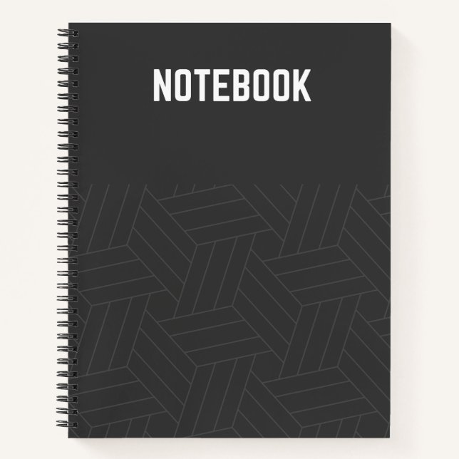 Élégant Carnet de spirale noire (Devant)