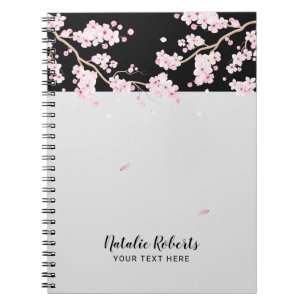 Élégant carnet floral en fleurs de cerisiers