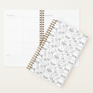 Élégant Carnet floral monochrome
