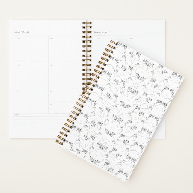 Élégant Carnet floral monochrome (Devant avec enveloppe)