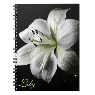 Elégant Carnet Lily Blanche *personnalisez*
