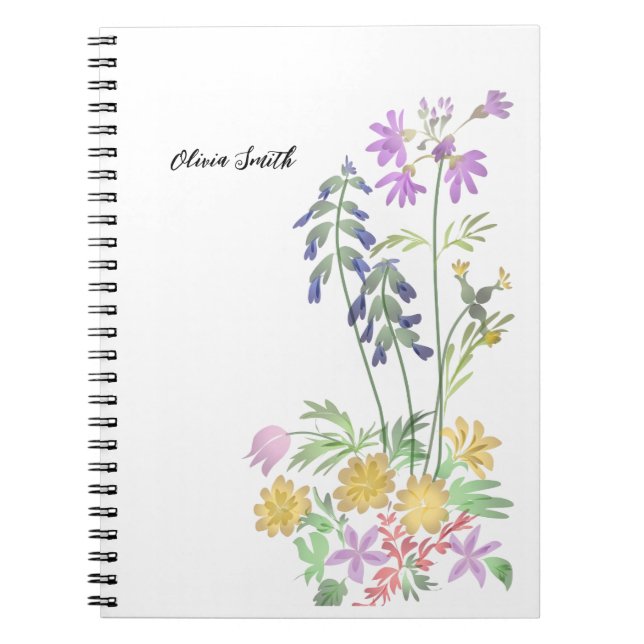 Élégant Carnet photo floral spirale (Devant)