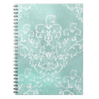 Elégant Carnet Turquoise Damask