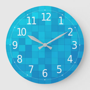 Élégant Carré bleu moderne   Horloge murale
