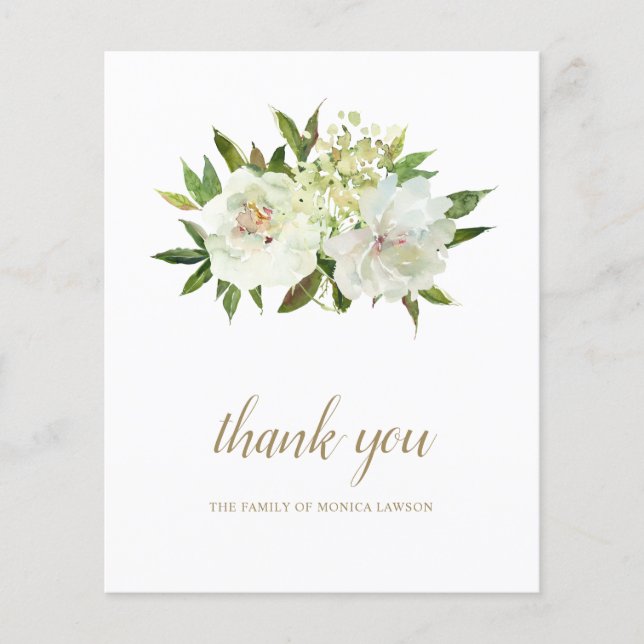 Élégant Carte de remerciements budgétaire floral b (Devant)