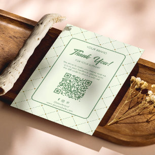 Élégant Carte de remerciements d'affaires vert ave