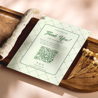 Élégant Carte de remerciements d'affaires vert ave