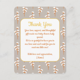 Elégant Carte de remerciements de Baby shower flor