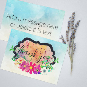 Élégant Carte de remerciements de bouquet floral r
