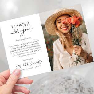 Élégant Carte de remerciements de la photo de grad