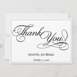 Élégant Carte de remerciements de Mariage blanc