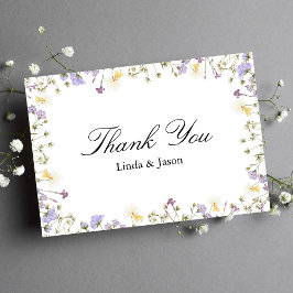 Élégant Carte de remerciements de Mariage floral n