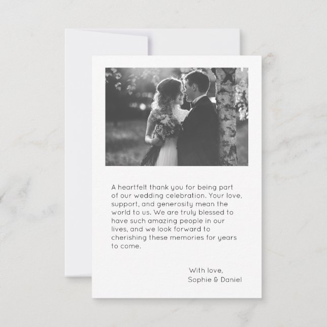 Élégant Carte de remerciements de mariage | Person (Dos)