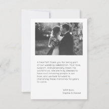 Élégant Carte de remerciements de mariage | Person