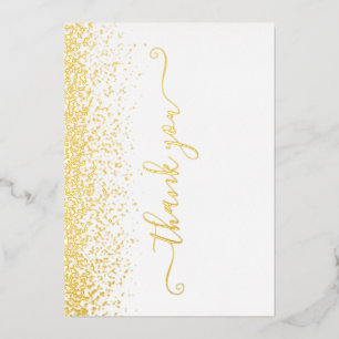 Élégant Carte de remerciements de script Gold Foil