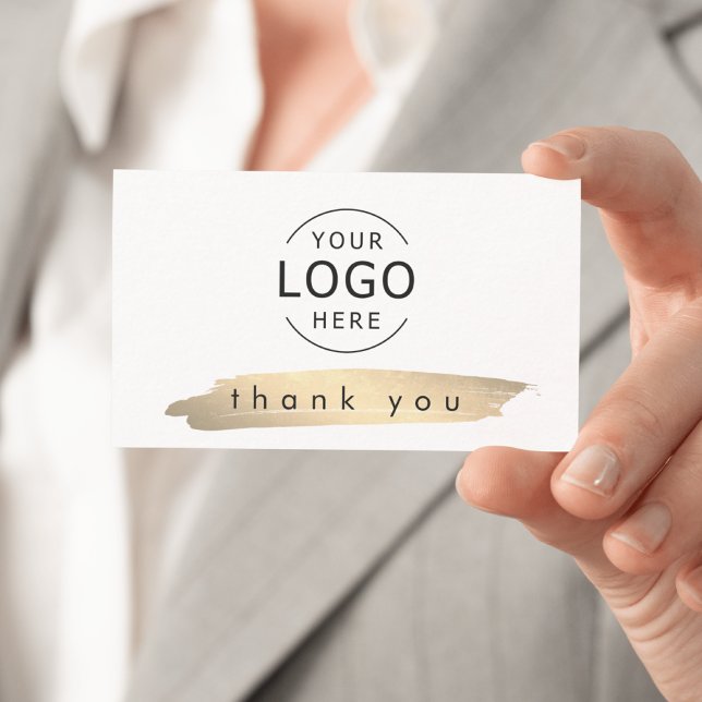 Élégant Carte de remerciements d'entreprise minima (Your Own Logo - Business Thank You Card)