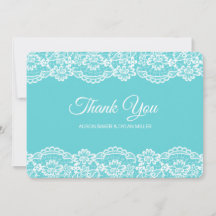 Elégant Carte de remerciements en dentelle bleue