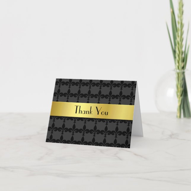 Élégant Carte de remerciements Fleur Di Lys (Devant)