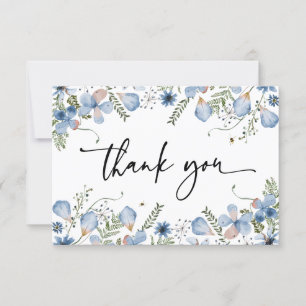 Elégant Carte de remerciements Fleur sauvage d'aqu