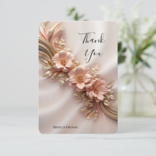 Élégant Carte de remerciements Floral de Pêche Ora