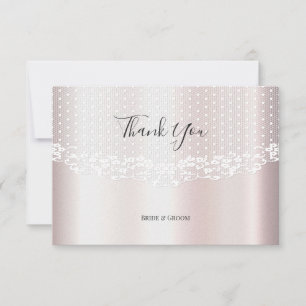 Élégant Carte de remerciements floral dentelle bla